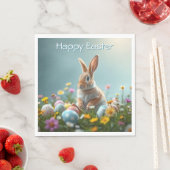 かわいいフローライースターバニーパーティー スタンダードランチョンナプキン (インサイチュ)