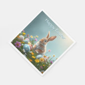 かわいいフローライースターバニーパーティー スタンダードランチョンナプキン (角)