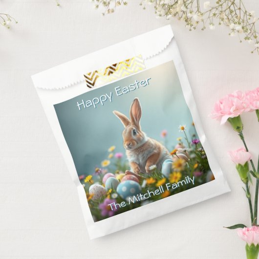 かわいいフローライースターバニーパーティー フェイバーバッグ (封をした状態)