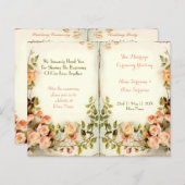 かわいいフローラウェディングプログラム，バラ (正面/裏面)