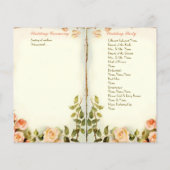 かわいいフローラウェディングプログラム，バラ (裏面)