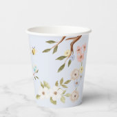 かわいいフローラウッドランド編みクマのベビーシャワー 紙コップ (裏面)