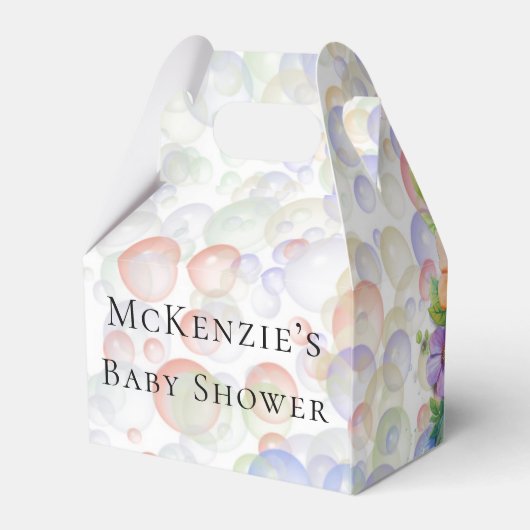 かわいいフローラウミガメと泡赤ちゃんシャワー フェイバーボックス (裏面サイド)