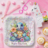 かわいいフローラウミガメと泡赤ちゃんシャワー ペーパープレート (パーティー)