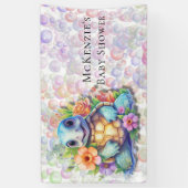 かわいいフローラウミガメと泡赤ちゃんシャワー 横断幕 (縦)