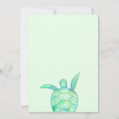 かわいいフローラウミガメ夏の水色の赤ちゃんシャワー 招待状 (裏面)