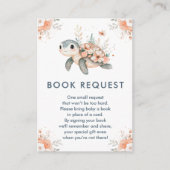 かわいいフローラウミガメ赤ちゃんシャワー予約リクエスト エンクロージャーカード (正面)