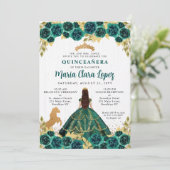 かわいいフローラエメラルドグリーンホースチャラキンセアニェラ 招待状 (スタンド正面)