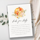 かわいいフローラオレンジ色のカボチャの本の赤ちゃんシャワー エンクロージャーカード