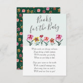 かわいいフローラカップル赤ちゃんシャワーベビー本 エンクロージャーカード (正面/裏面)