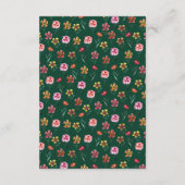 かわいいフローラカップル赤ちゃんシャワーベビー本 エンクロージャーカード (裏面)