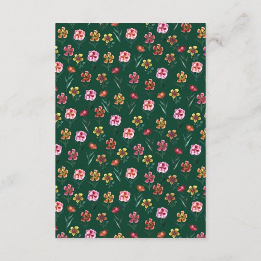 かわいいフローラカップル赤ちゃんシャワーベビー本 エンクロージャーカード (裏面)