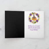 かわいいフローラカボチャフローラハロウィーン誕生日 カード (内部)