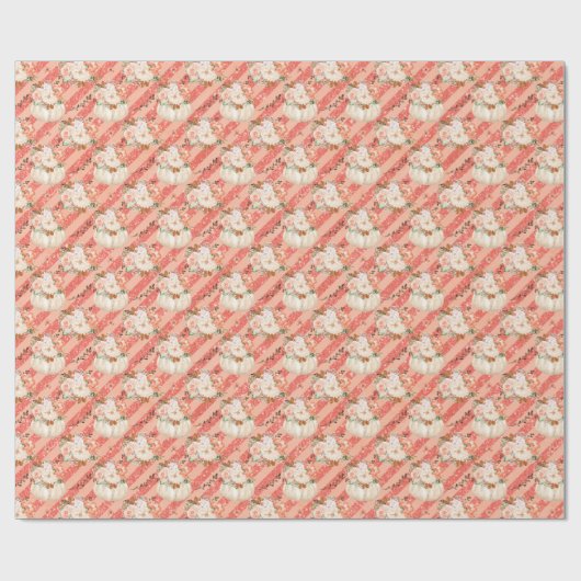 かわいいフローラカボチャ誕生日ガールベビーシャワーギフト ラッピングペーパー (フラット)