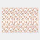 かわいいフローラカボチャ誕生日ベビーガールシャワーギフト ラッピングペーパーシート (正面2)