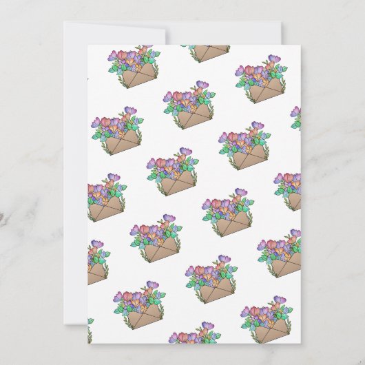 かわいいフローラカードシャワーバイメール誕生日 招待状 (裏面)