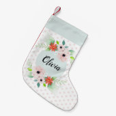 かわいいフローラガールズウォーター色の花と名前 スモールクリスマスストッキング (正面 (吊り時))