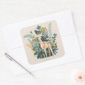 かわいいフローラキリン紙プレート スクエアシール (封筒)