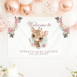 かわいいフローラキリン赤ちゃんシャワーへようこそ 横断幕