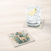 かわいいフローラキリン スクエアペーパーコースター (インサイチュ)