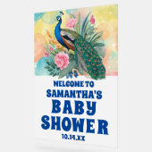 かわいいフローラクジャク赤ちゃんシャワーウェルカムフロステッド アクリルサイン (傾斜)