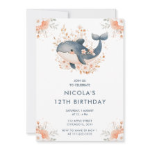 かわいいフローラクジラ誕生日パーティー