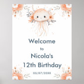 かわいいフローラクラゲ誕生日パーティーへようこそ ポスター (正面)