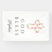 かわいいフローラクロス宗教少女の神の祝福 横断幕 (横)