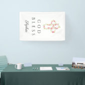 かわいいフローラクロス宗教少女の神の祝福 横断幕 (トレードショー)