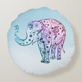 かわいいフローラグラデーション象 ラウンドクッション (裏面)