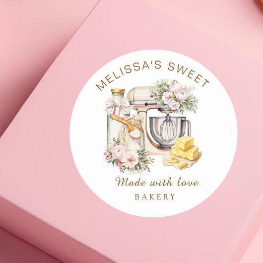 かわいいフローラケーキミキサー素材ベーカリー ラウンドシール