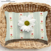 かわいいフローラシャビーシックなレトロパターンブルー アクセントクッション