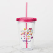 かわいいフローラシュガースカル パーソナライズされた アクリルタンブラー (正面)