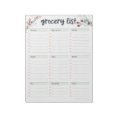 かわいいフローラショッピングリスト ノートパッド (回転)