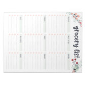 かわいいフローラショッピングリスト ノートパッド (正面)