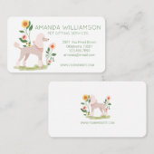 かわいいフローラショークリッププードルドッグケアサービス 名刺 (正面/裏面)