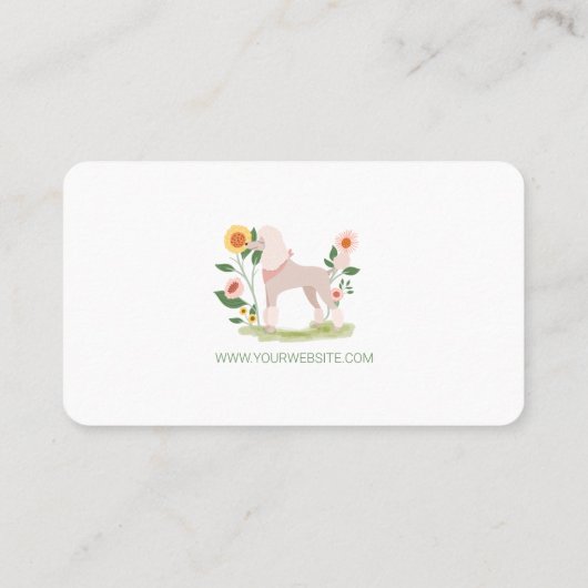 かわいいフローラショークリッププードルドッグケアサービス 名刺 (裏面)