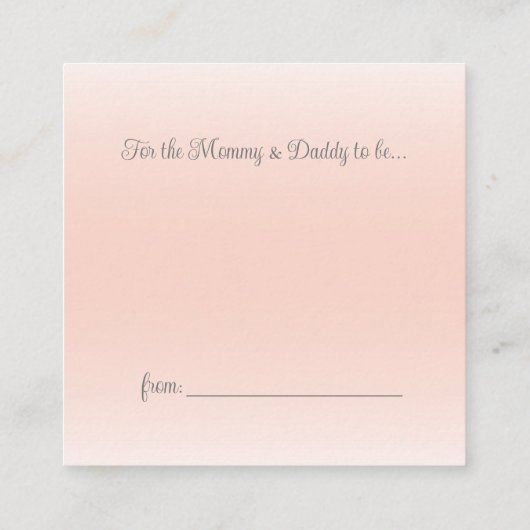 かわいいフローラゾウ赤ちゃんシャワーおむつラッフル エンクロージャーカード (裏面)