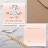 かわいいフローラゾウ赤ちゃんシャワーブックリクエスト エンクロージャーカード