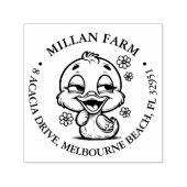 かわいいフローラダックテーマ セルフインキングスタンプ (デザイン)