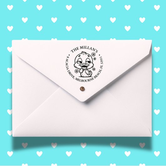 かわいいフローラダックテーマ セルフインキングスタンプ