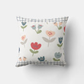 かわいいフローラチューリップファームハウスカントリーパターン クッション (裏面)