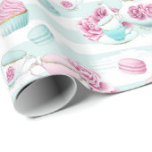 かわいいフローラティーパーティーラップ ラッピングペーパー (ロールコーナー)