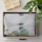 かわいいフローラティール（緑がかった色）ミントグリーン刺繍バード 薄葉紙 (ギフト)