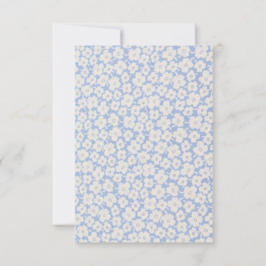 かわいいフローラデイジーパターン結婚式の日付を保存 セーブザデート (裏面)