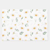 かわいいフローラデイジー モダン ラッピングペーパーシート (正面)
