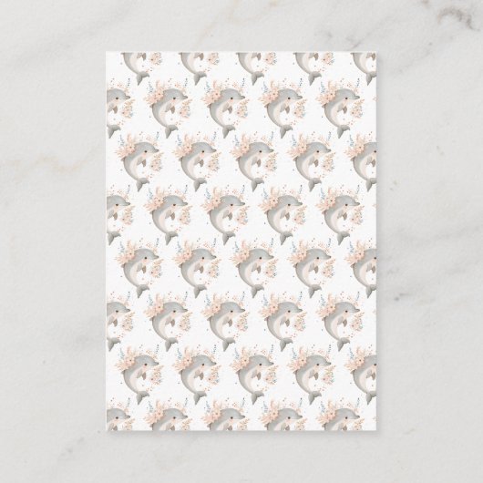 かわいいフローラドルフィン赤ちゃんシャワーブックリクエスト エンクロージャーカード (裏面)