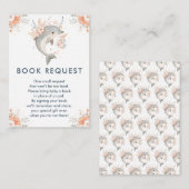 かわいいフローラドルフィン赤ちゃんシャワーブックリクエスト エンクロージャーカード (正面/裏面)