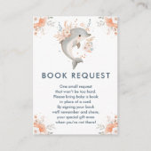 かわいいフローラドルフィン赤ちゃんシャワーブックリクエスト エンクロージャーカード (正面)