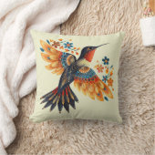 かわいいフローラハミングバード装飾用クッション クッション (ブランケット)